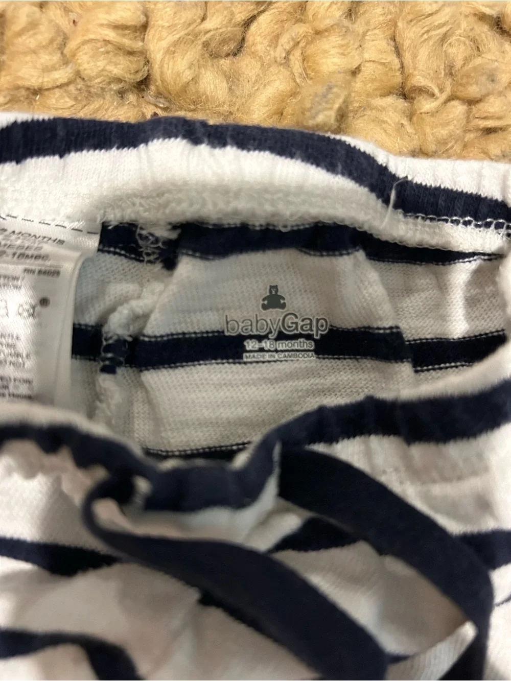 Baby GAP Striped Baby/Toddler Knit Pants - Navy and White